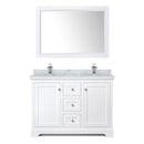Avery 48" Free Standing Double Basin Vanity Set with Cabinet, Marble Vanity Top, and Framed Mirror - image 7