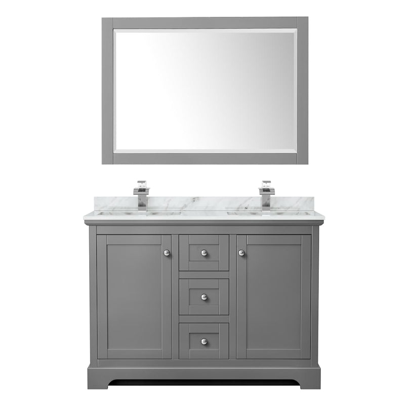 Avery 48" Free Standing Double Basin Vanity Set with Cabinet, Marble Vanity Top, and Framed Mirror - image 9