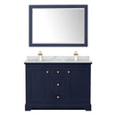 Avery 48" Free Standing Double Basin Vanity Set with Cabinet, Marble Vanity Top, and Framed Mirror - image 11
