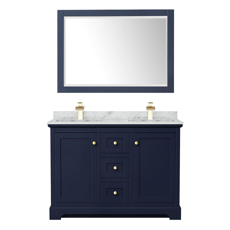 Avery 48" Free Standing Double Basin Vanity Set with Cabinet, Marble Vanity Top, and Framed Mirror - image 11
