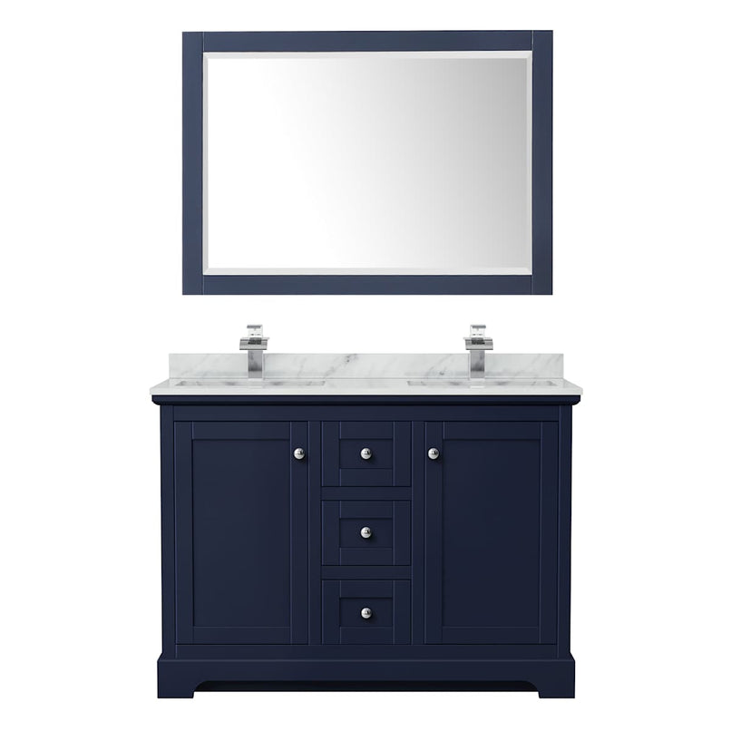 Avery 48" Free Standing Double Basin Vanity Set with Cabinet, Marble Vanity Top, and Framed Mirror - image 12