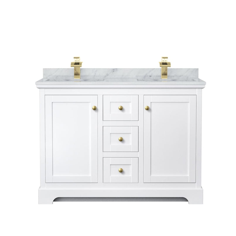 Avery 48" Free Standing Double Basin Vanity Set with Cabinet and Marble Vanity Top - image 2
