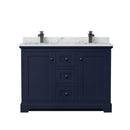 Avery 48" Free Standing Double Basin Vanity Set with Cabinet and Marble Vanity Top - image 6