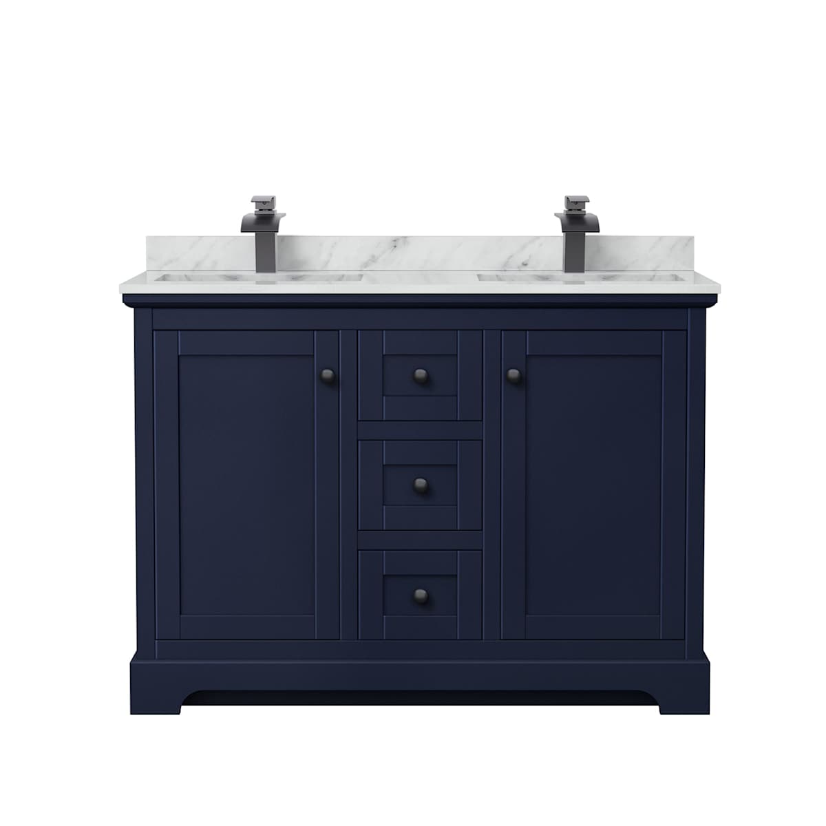 Avery 48" Free Standing Double Basin Vanity Set with Cabinet and Marble Vanity Top