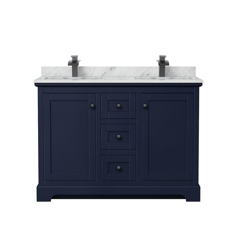 Avery 48" Free Standing Double Basin Vanity Set with Cabinet and Marble Vanity Top - image 6