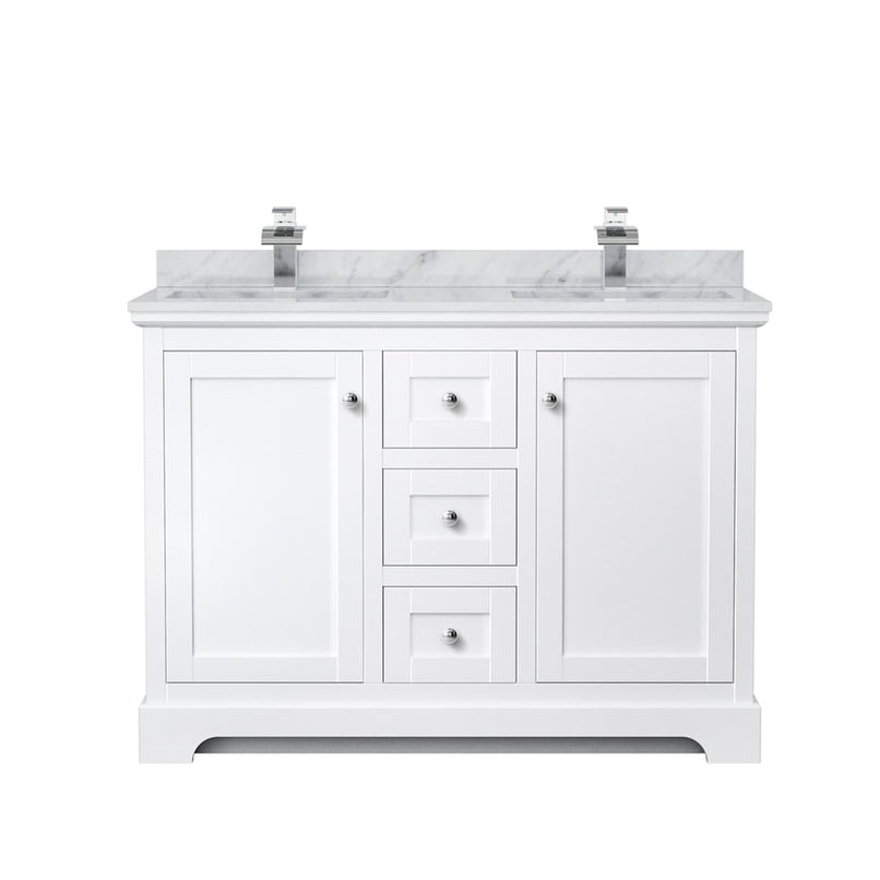 Avery 48" Free Standing Double Basin Vanity Set with Cabinet and Marble Vanity Top - image 7