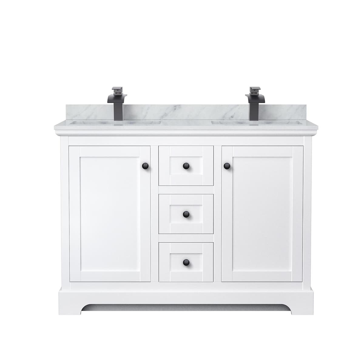 Avery 48" Free Standing Double Basin Vanity Set with Cabinet and Marble Vanity Top - image 8
