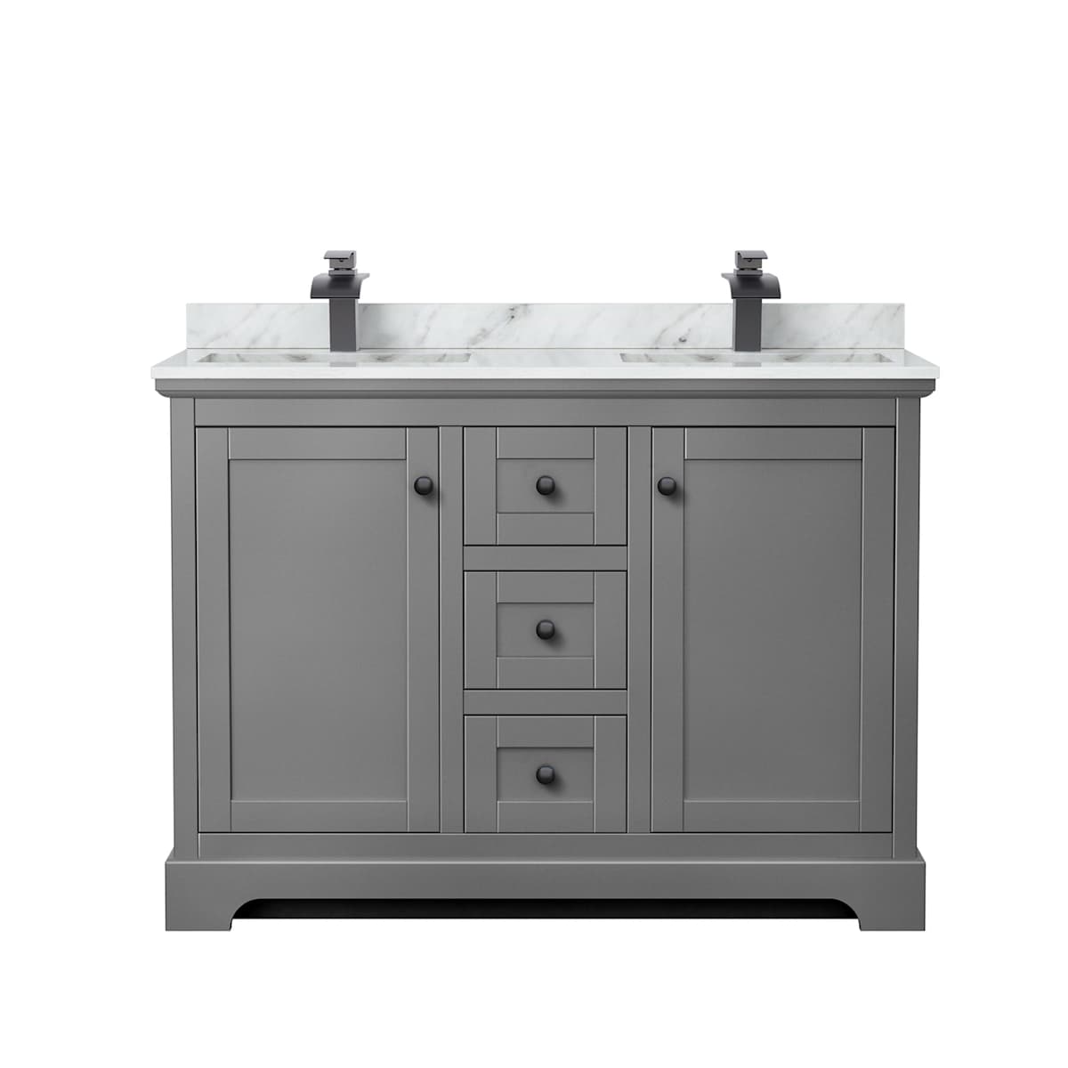 Avery 48" Free Standing Double Basin Vanity Set with Cabinet and Marble Vanity Top