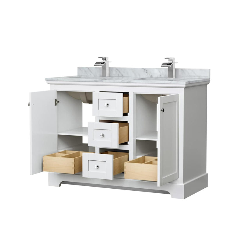 Avery 48" Free Standing Double Basin Vanity Set with Cabinet and Marble Vanity Top - image 13