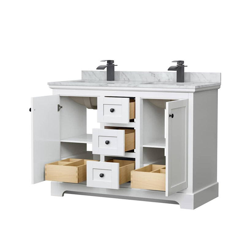 Avery 48" Free Standing Double Basin Vanity Set with Cabinet and Marble Vanity Top - image 14