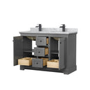 Avery 48" Free Standing Double Basin Vanity Set with Cabinet and Marble Vanity Top - image 16