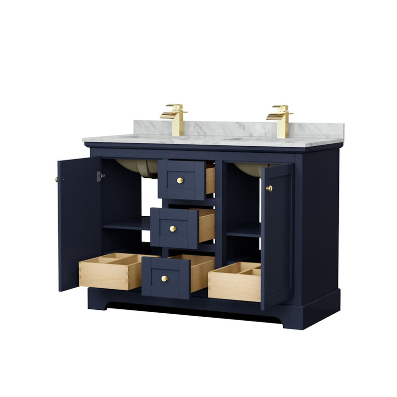 Avery 48" Free Standing Double Basin Vanity Set with Cabinet and Marble Vanity Top - image 17