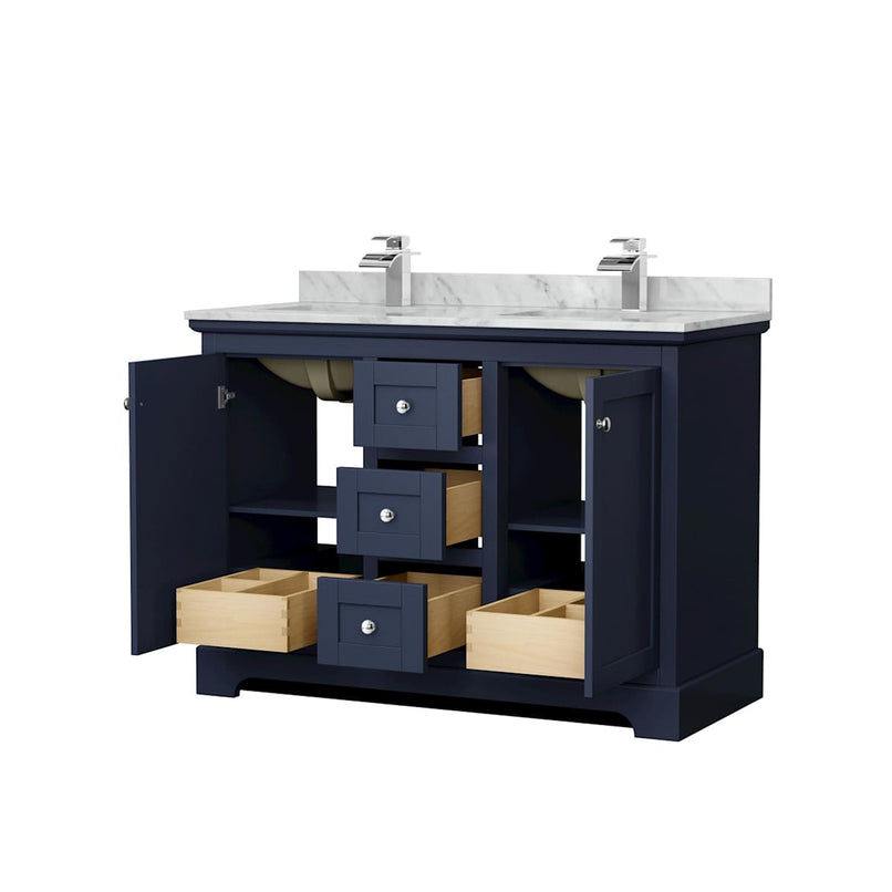 Avery 48" Free Standing Double Basin Vanity Set with Cabinet and Marble Vanity Top - image 18