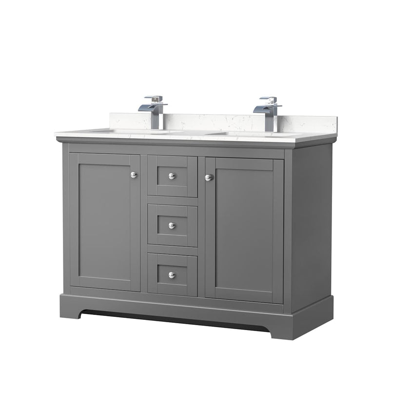 Avery 48" Free Standing Double Basin Vanity Set with Cabinet and Cultured Marble Vanity Top - image 1