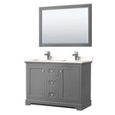 Avery 48" Free Standing Double Basin Vanity Set with Cabinet, Quartz Vanity Top, and Framed Mirror - image 1