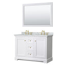 Avery 48" Free Standing Double Basin Vanity Set with Cabinet, Marble Vanity Top, and Framed Mirror - image 1