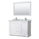 Avery 48" Free Standing Double Basin Vanity Set with Cabinet, Marble Vanity Top, and Framed Mirror - image 1