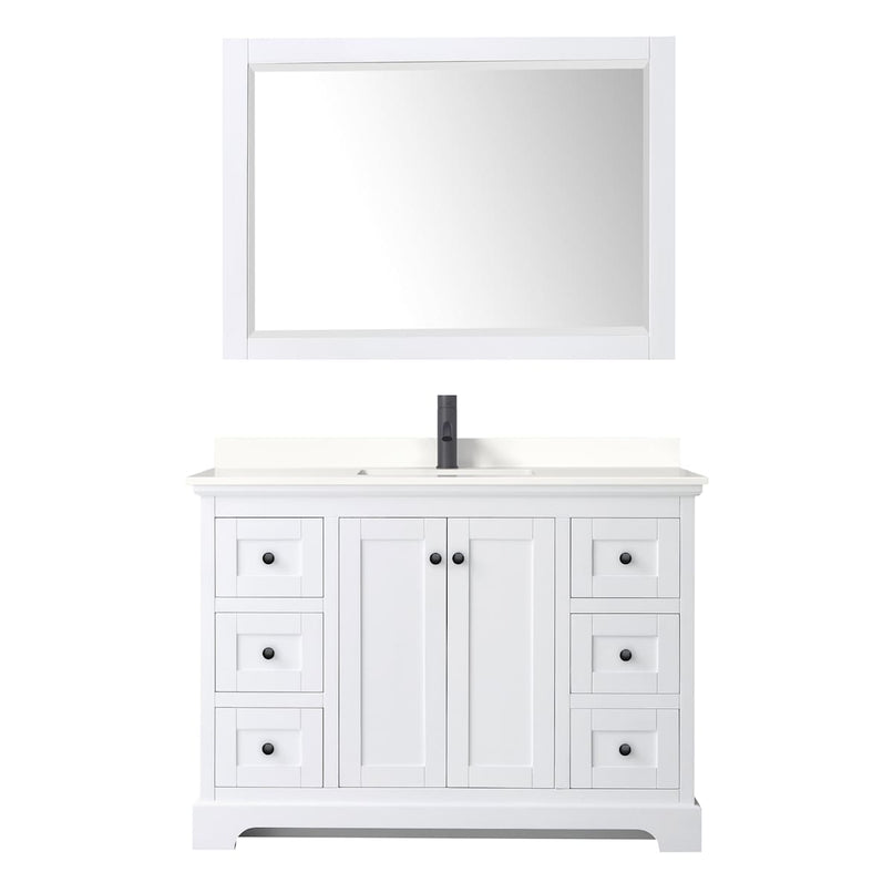 Avery 48" Free Standing Single Basin Vanity Set with Cabinet, Quartz Vanity Top, and Framed Mirror - image 14