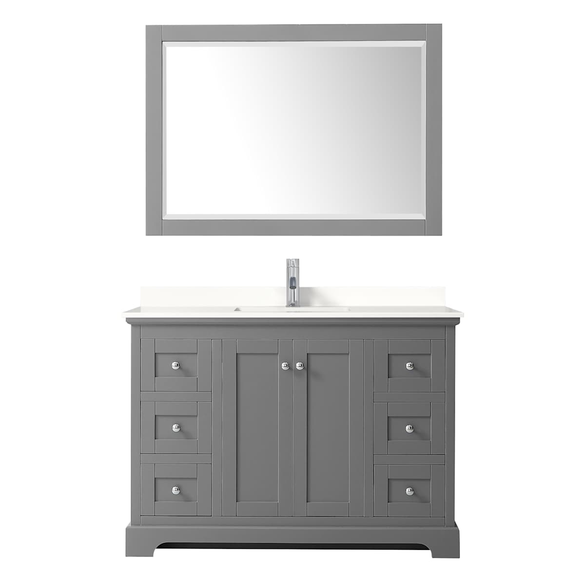 Avery 48" Free Standing Single Basin Vanity Set with Cabinet, Quartz Vanity Top, and Framed Mirror - image 16