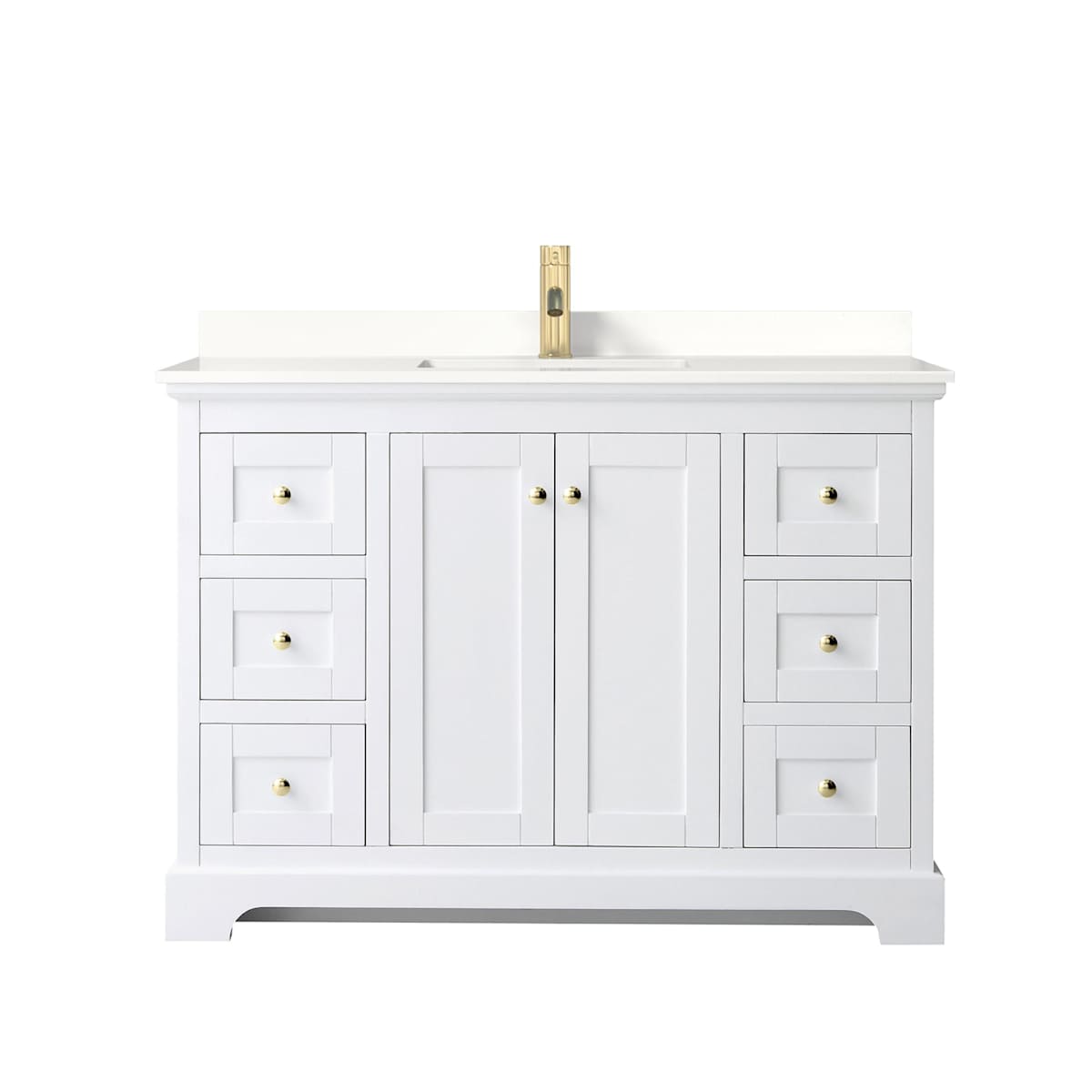 Avery 48" Free Standing Single Basin Vanity Set with Cabinet and Quartz Vanity Top