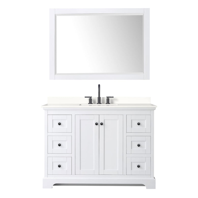 Avery 48" Free Standing Single Basin Vanity Set with Cabinet, Quartz Vanity Top, and Framed Mirror - image 16