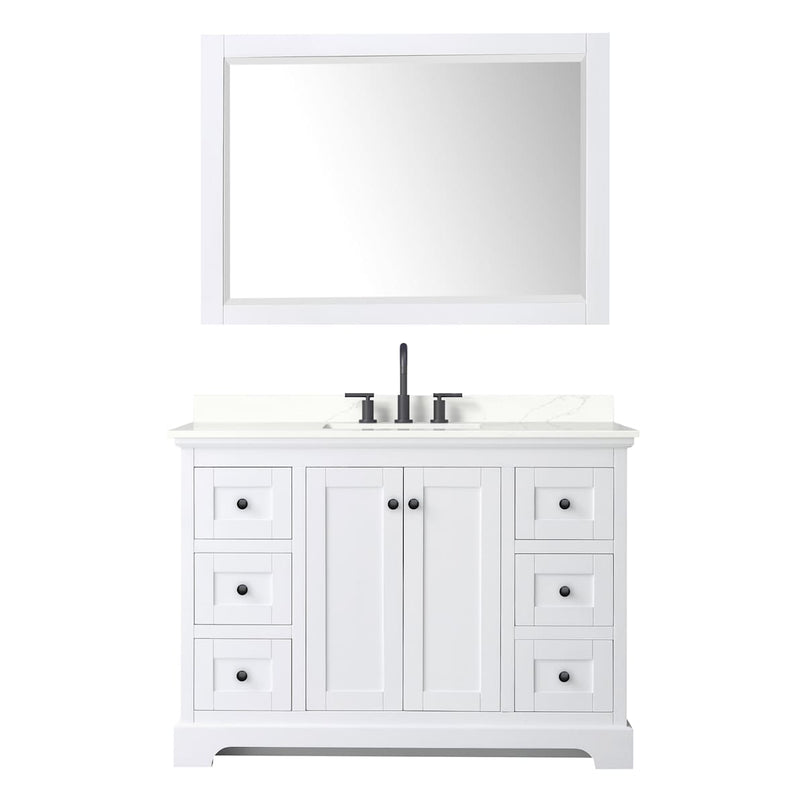 Avery 48" Free Standing Single Basin Vanity Set with Cabinet, Quartz Vanity Top, and Framed Mirror - image 17