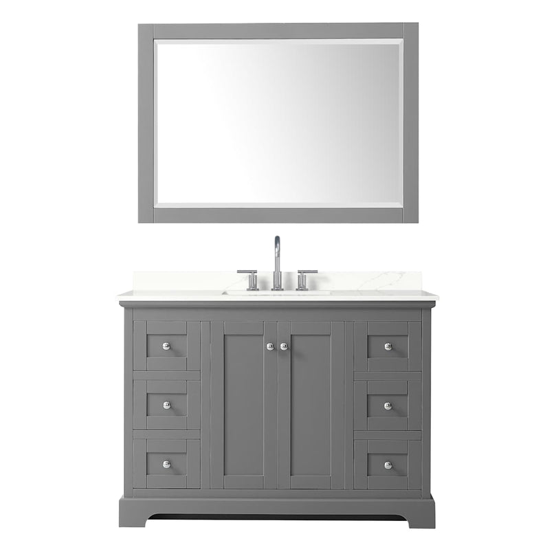 Avery 48" Free Standing Single Basin Vanity Set with Cabinet, Quartz Vanity Top, and Framed Mirror - image 19