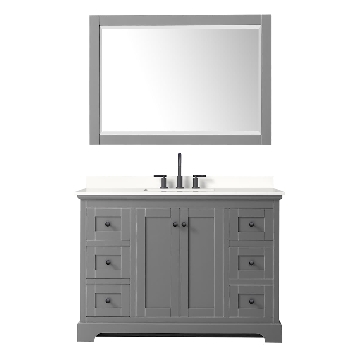 Avery 48" Free Standing Single Basin Vanity Set with Cabinet, Quartz Vanity Top, and Framed Mirror - image 20