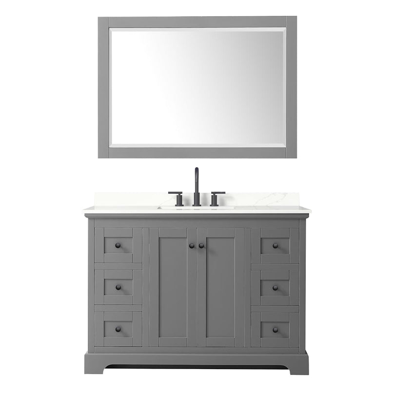 Avery 48" Free Standing Single Basin Vanity Set with Cabinet, Quartz Vanity Top, and Framed Mirror - image 21