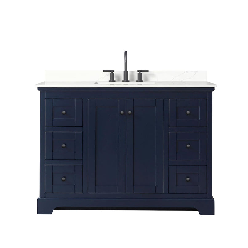 Avery 48" Free Standing Single Basin Vanity Set with Cabinet and Quartz Vanity Top - image 2