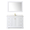 Avery 48" Free Standing Single Basin Vanity Set with Cabinet, Cultured Marble Vanity Top, and Framed Mirror - image 2