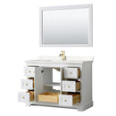 Avery 48" Free Standing Single Basin Vanity Set with Cabinet, Cultured Marble Vanity Top, and Framed Mirror - image 3