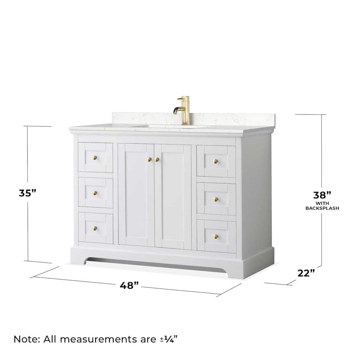 Avery 48" Free Standing Single Basin Vanity Set with Cabinet, Cultured Marble Vanity Top, and Framed Mirror - image 6
