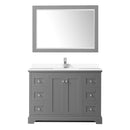 Avery 48" Free Standing Single Basin Vanity Set with Cabinet, Cultured Marble Vanity Top, and Framed Mirror - image 14
