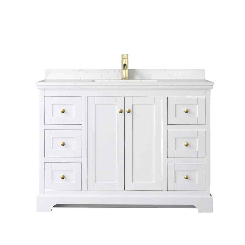 Avery 48" Free Standing Single Basin Vanity Set with Cabinet and Cultured Marble Vanity Top - image 2