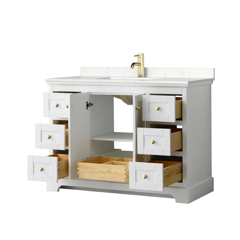 Avery 48" Free Standing Single Basin Vanity Set with Cabinet and Cultured Marble Vanity Top - image 3
