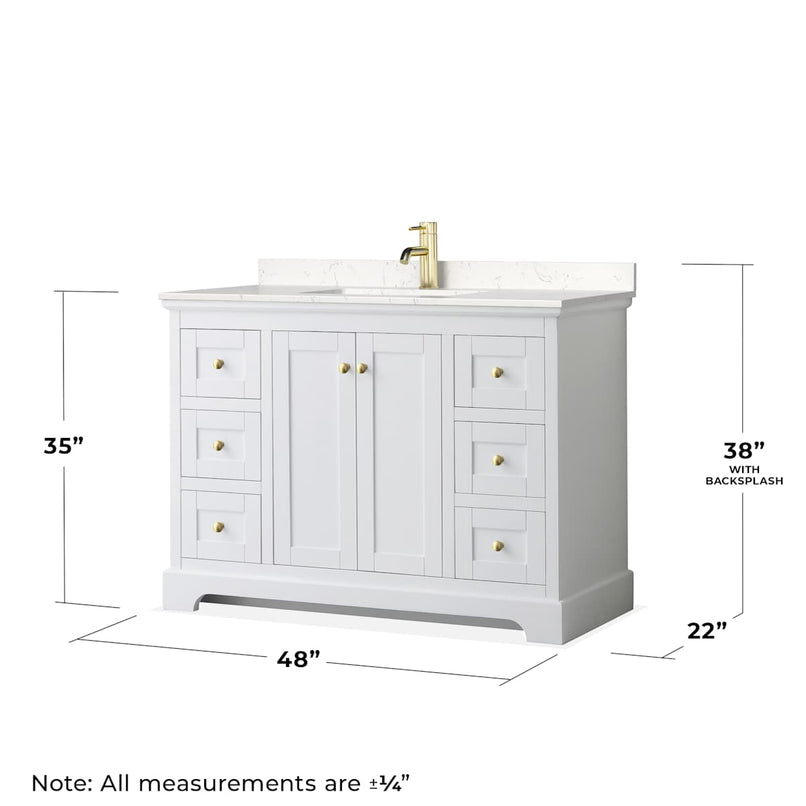 Avery 48" Free Standing Single Basin Vanity Set with Cabinet and Cultured Marble Vanity Top - image 5