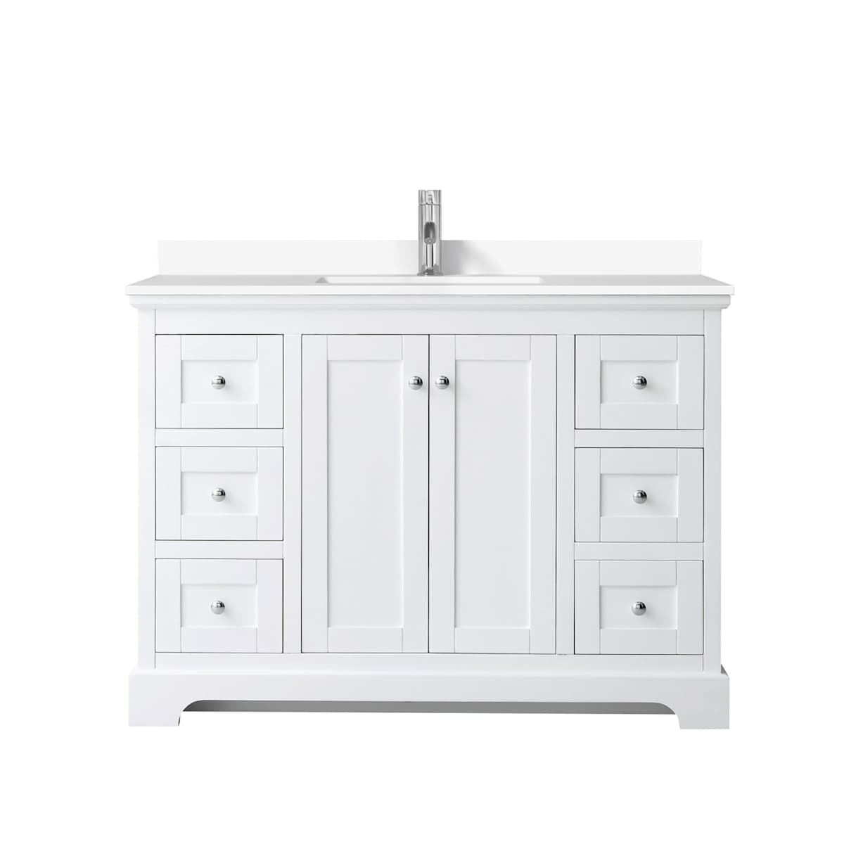 Avery 48" Free Standing Single Basin Vanity Set with Cabinet and Cultured Marble Vanity Top - image 8