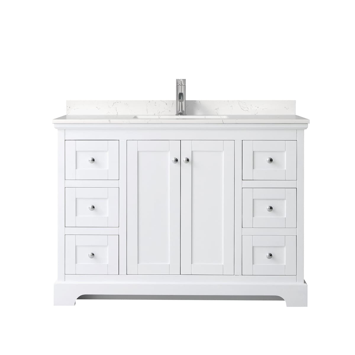 Avery 48" Free Standing Single Basin Vanity Set with Cabinet and Cultured Marble Vanity Top