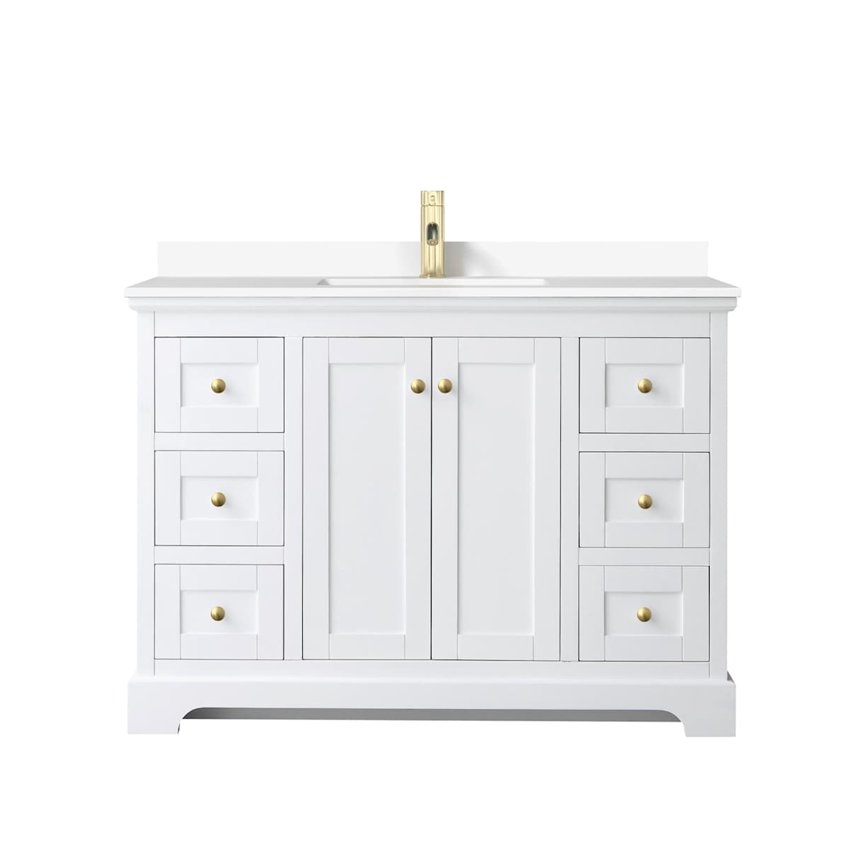 Avery 48" Free Standing Single Basin Vanity Set with Cabinet and Cultured Marble Vanity Top