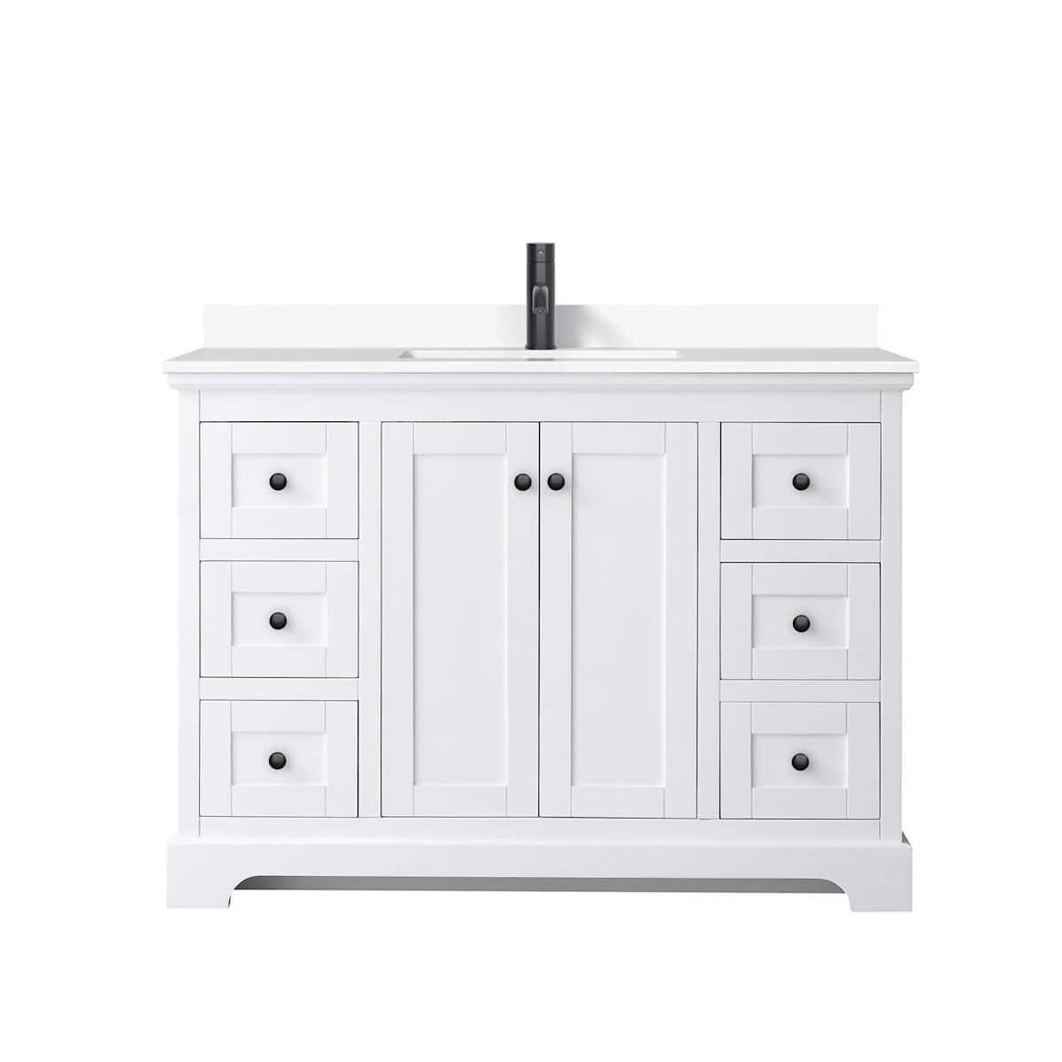 Avery 48" Free Standing Single Basin Vanity Set with Cabinet and Cultured Marble Vanity Top
