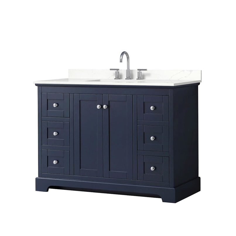 Avery 48" Free Standing Single Basin Vanity Set with Cabinet and Quartz Vanity Top - image 1