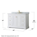 Avery 48" Free Standing Single Basin Vanity Set with Cabinet, Marble Vanity Top, and Framed Mirror - image 4