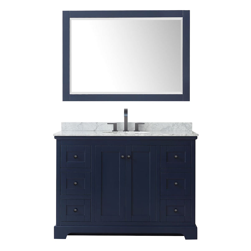 Avery 48" Free Standing Single Basin Vanity Set with Cabinet, Marble Vanity Top, and Framed Mirror - image 5