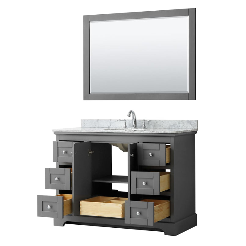 Avery 48" Free Standing Single Basin Vanity Set with Cabinet, Marble Vanity Top, and Framed Mirror - image 16