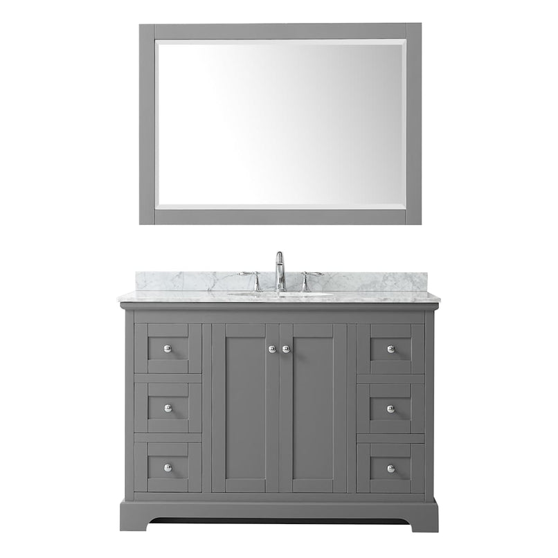 Avery 48" Free Standing Single Basin Vanity Set with Cabinet, Marble Vanity Top, and Framed Mirror - image 17