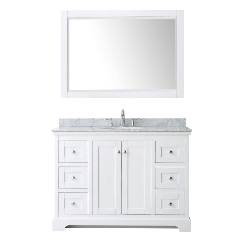 Avery 48" Free Standing Single Basin Vanity Set with Cabinet, Marble Vanity Top, and Framed Mirror - image 19