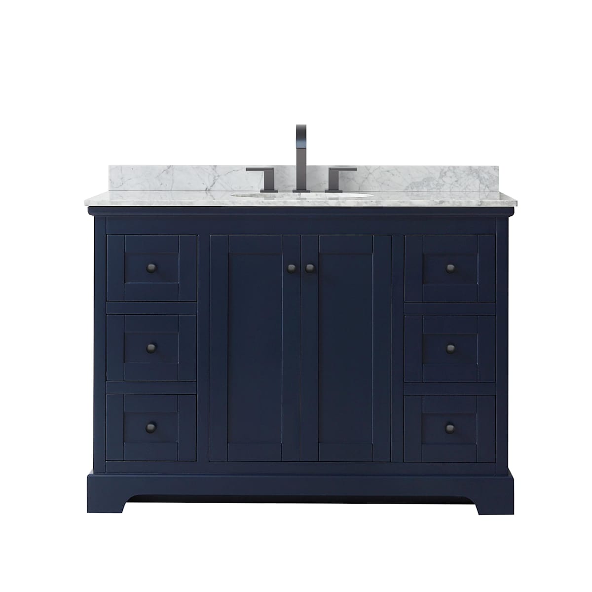 Avery 48" Free Standing Single Basin Vanity Set with Cabinet and Marble Vanity Top
