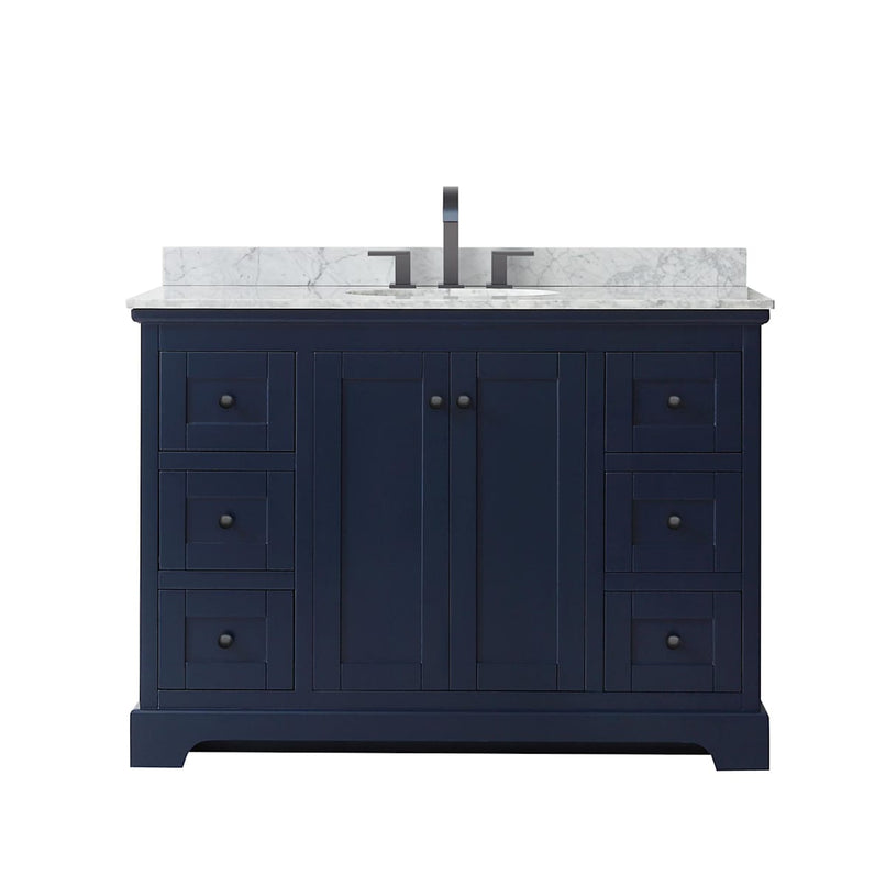 Avery 48" Free Standing Single Basin Vanity Set with Cabinet and Marble Vanity Top - image 4