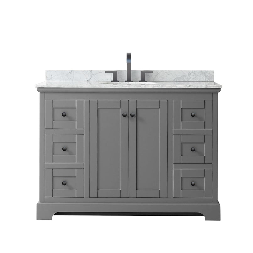 Avery 48" Free Standing Single Basin Vanity Set with Cabinet and Marble Vanity Top - image 7
